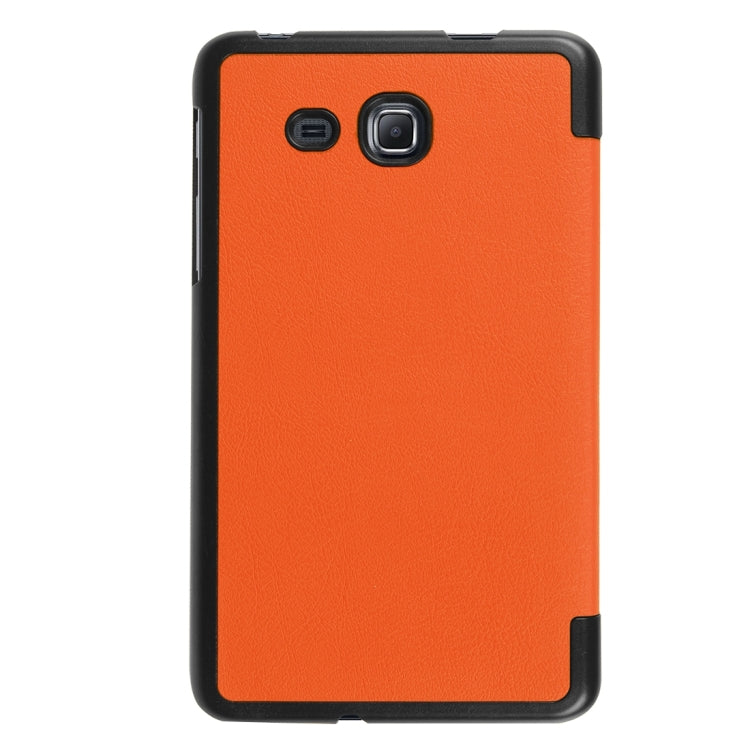 Custer Texture Horizontal Flip Solid Color Leather Case with Three-folding Holder for Galaxy Tab A 7.0 2016 / T280N