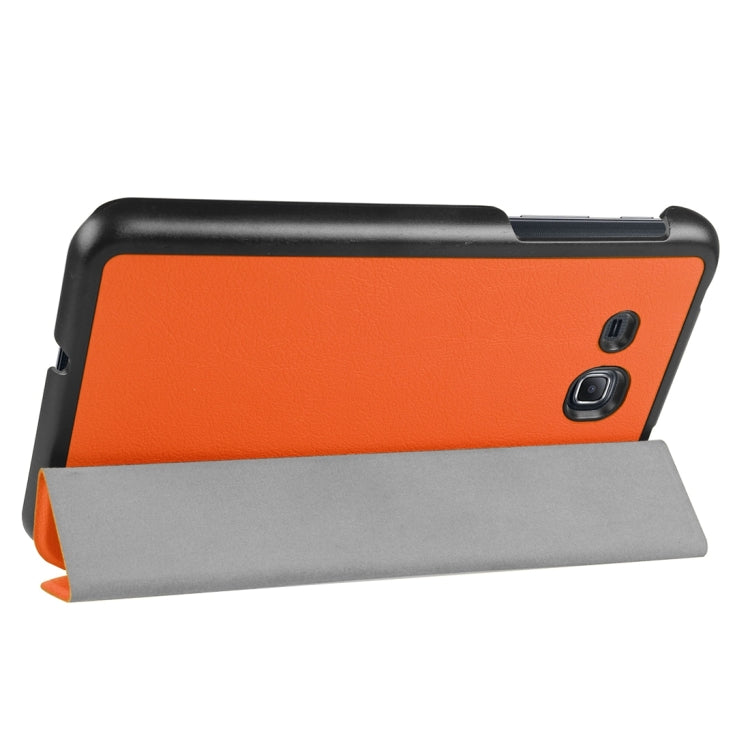 Custer Texture Horizontal Flip Solid Color Leather Case with Three-folding Holder for Galaxy Tab A 7.0 2016 / T280N