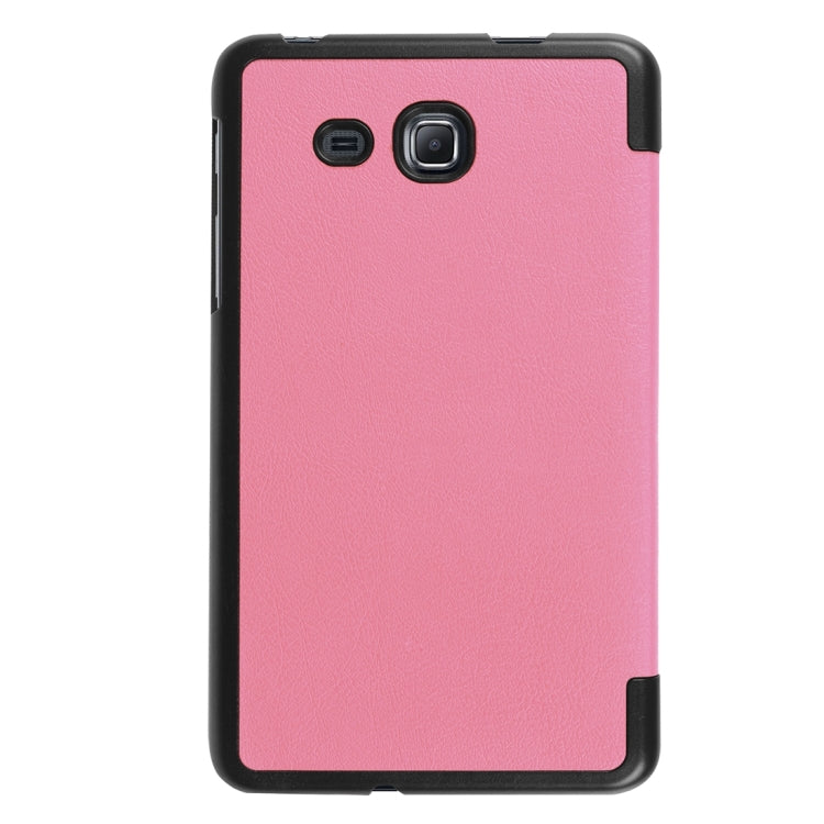 Custer Texture Horizontal Flip Solid Color Leather Case with Three-folding Holder for Galaxy Tab A 7.0 2016 / T280N