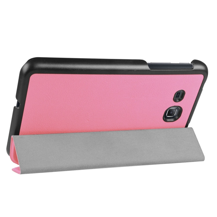 Custer Texture Horizontal Flip Solid Color Leather Case with Three-folding Holder for Galaxy Tab A 7.0 2016 / T280N