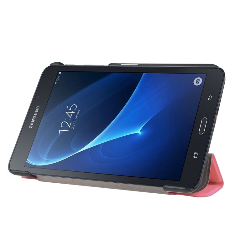Custer Texture Horizontal Flip Solid Color Leather Case with Three-folding Holder for Galaxy Tab A 7.0 2016 / T280N