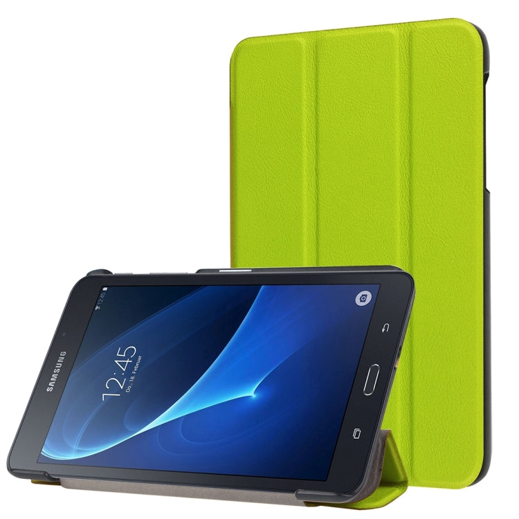 Custer Texture Horizontal Flip Solid Color Leather Case with Three-folding Holder for Galaxy Tab A 7.0 2016 / T280N