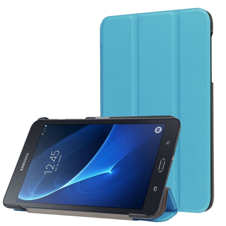 Custer Texture Horizontal Flip Solid Color Leather Case with Three-folding Holder for Galaxy Tab A 7.0 2016 / T280N