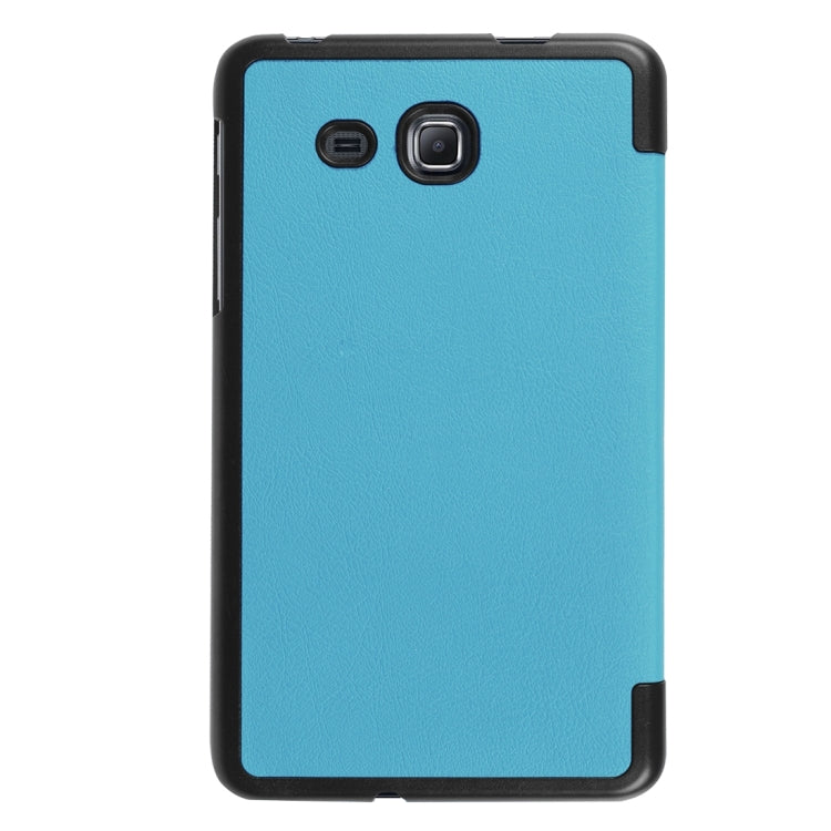 Custer Texture Horizontal Flip Solid Color Leather Case with Three-folding Holder for Galaxy Tab A 7.0 2016 / T280N