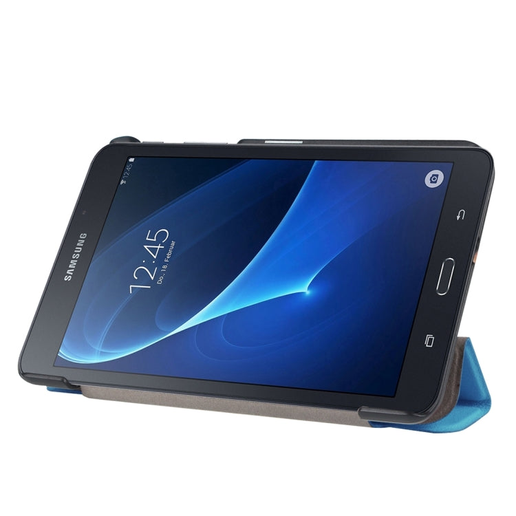 Custer Texture Horizontal Flip Solid Color Leather Case with Three-folding Holder for Galaxy Tab A 7.0 2016 / T280N