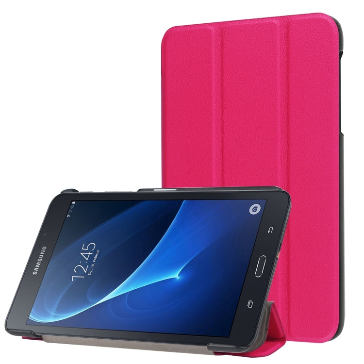 Custer Texture Horizontal Flip Solid Color Leather Case with Three-folding Holder for Galaxy Tab A 7.0 2016 / T280N