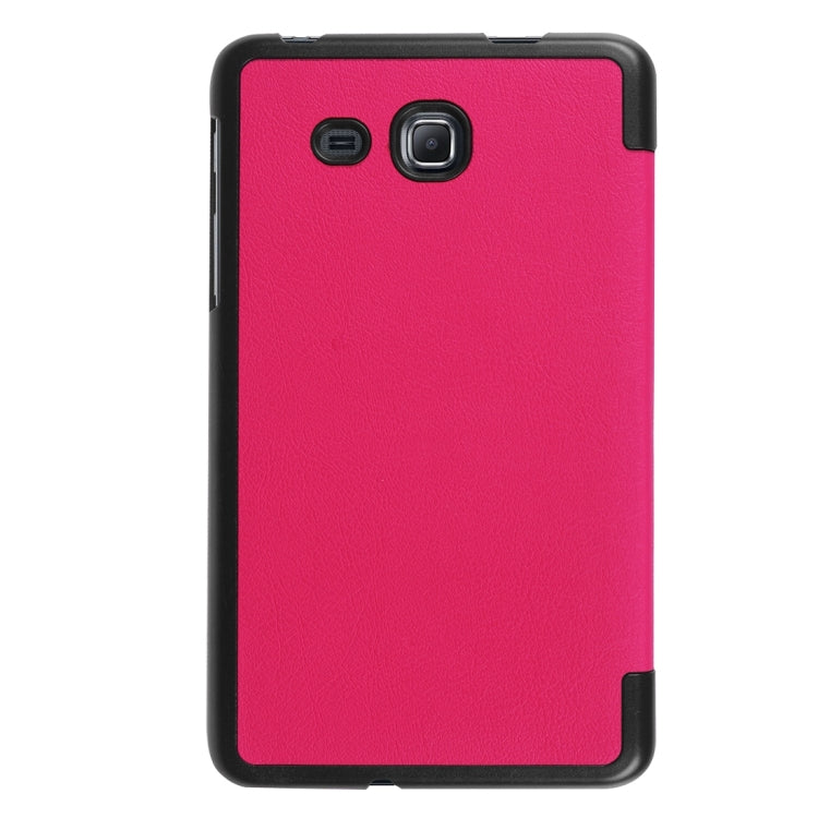 Custer Texture Horizontal Flip Solid Color Leather Case with Three-folding Holder for Galaxy Tab A 7.0 2016 / T280N