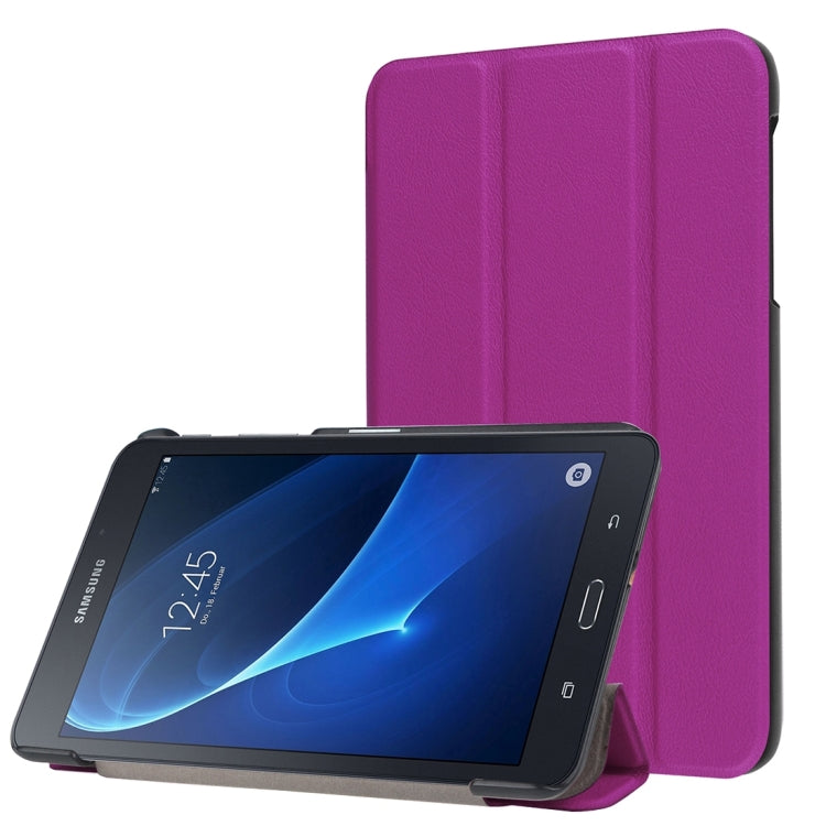 Custer Texture Horizontal Flip Solid Color Leather Case with Three-folding Holder for Galaxy Tab A 7.0 2016 / T280N