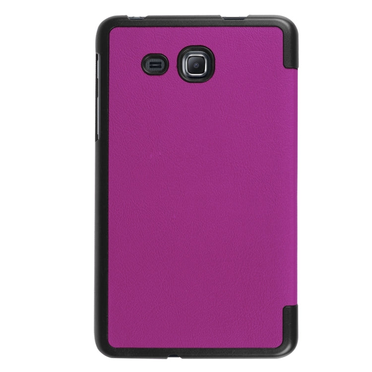 Custer Texture Horizontal Flip Solid Color Leather Case with Three-folding Holder for Galaxy Tab A 7.0 2016 / T280N