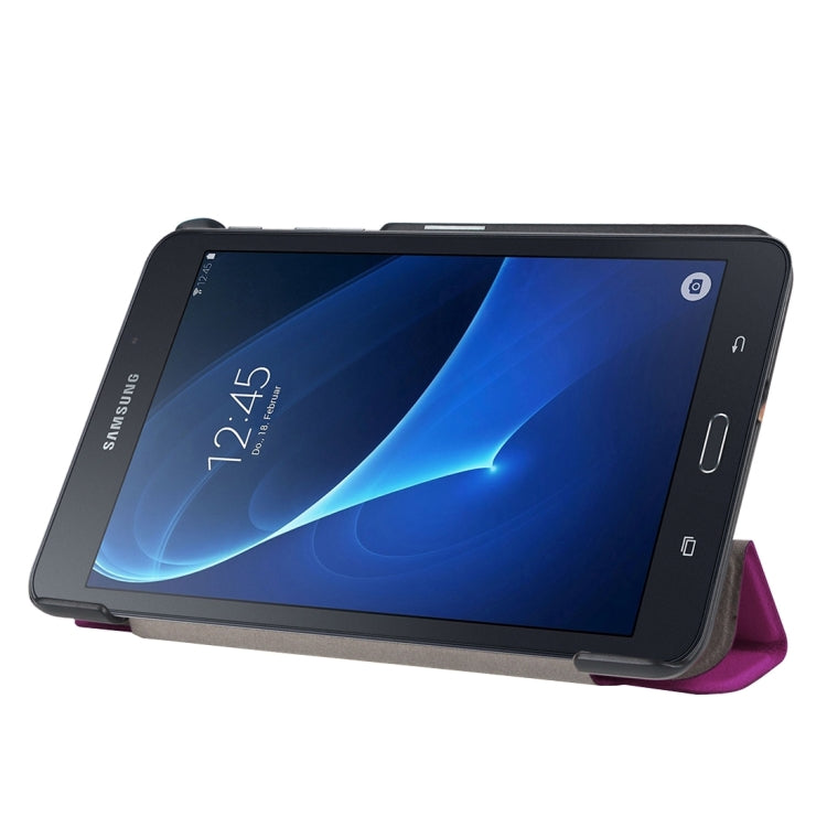 Custer Texture Horizontal Flip Solid Color Leather Case with Three-folding Holder for Galaxy Tab A 7.0 2016 / T280N