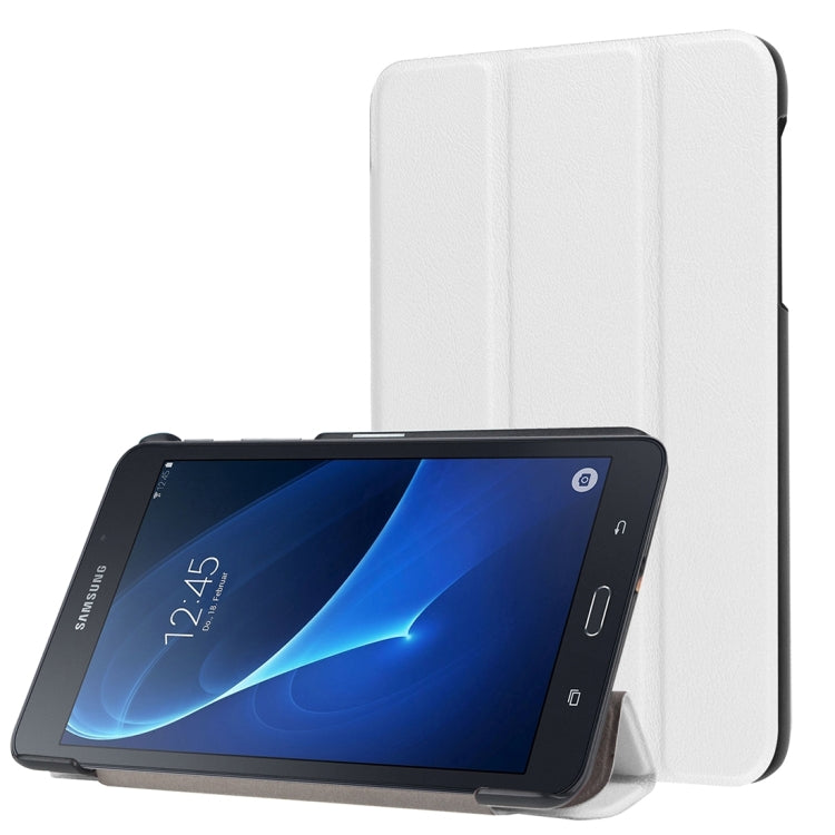Custer Texture Horizontal Flip Solid Color Leather Case with Three-folding Holder for Galaxy Tab A 7.0 2016 / T280N