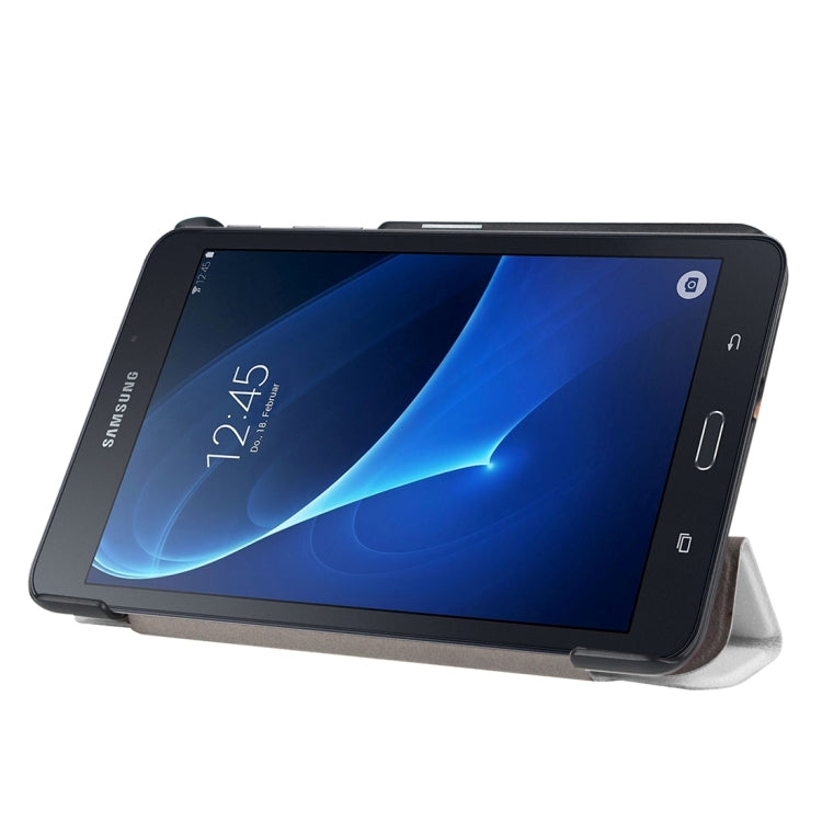 Custer Texture Horizontal Flip Solid Color Leather Case with Three-folding Holder for Galaxy Tab A 7.0 2016 / T280N