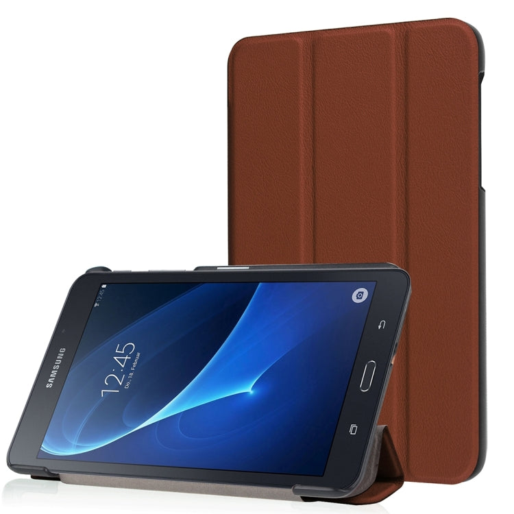 Custer Texture Horizontal Flip Solid Color Leather Case with Three-folding Holder for Galaxy Tab A 7.0 2016 / T280N