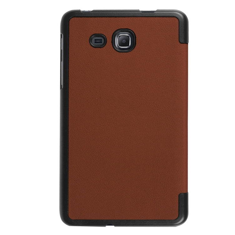Custer Texture Horizontal Flip Solid Color Leather Case with Three-folding Holder for Galaxy Tab A 7.0 2016 / T280N