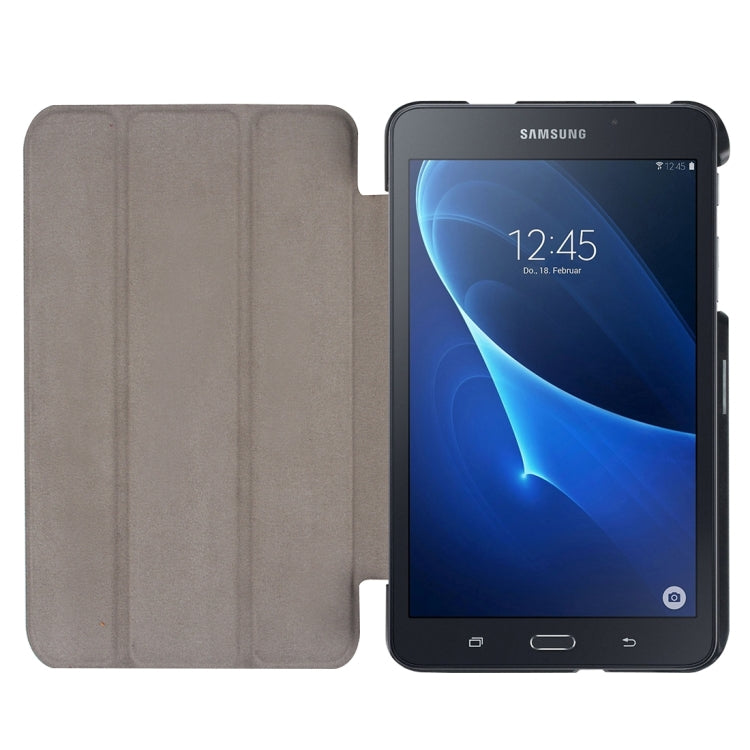 Custer Texture Horizontal Flip Solid Color Leather Case with Three-folding Holder for Galaxy Tab A 7.0 2016 / T280N