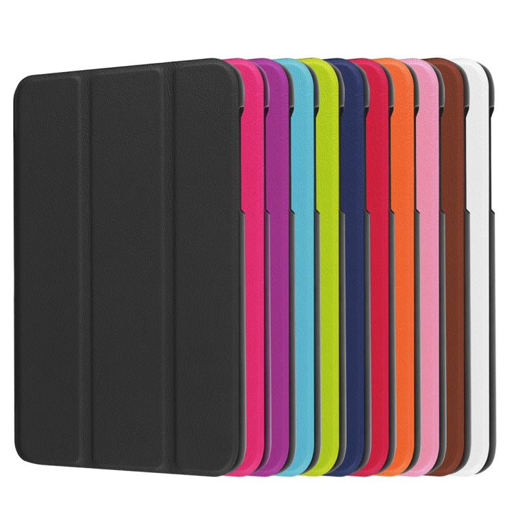 Custer Texture Horizontal Flip Solid Color Leather Case with Three-folding Holder for Galaxy Tab A 7.0 2016 / T280N