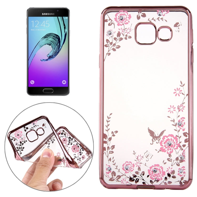 For Galaxy A3(2016) / A310 Flowers Patterns Electroplating Soft TPU Protective Cover Case