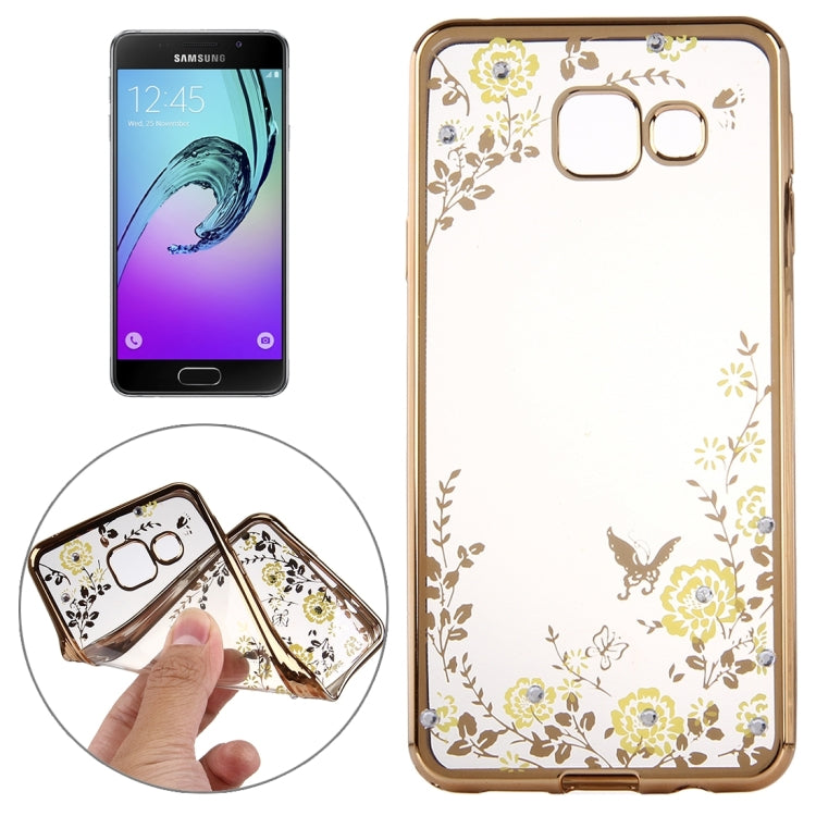 For Galaxy A3(2016) / A310 Flowers Patterns Electroplating Soft TPU Protective Cover Case