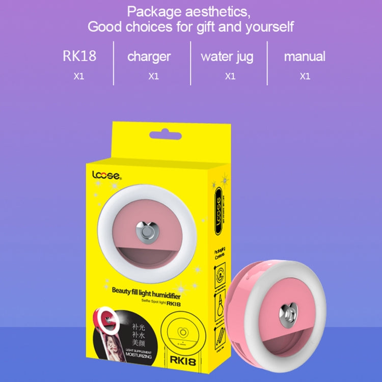 RK18 Mini and Portable 3 Levels of Brightness Heart Shape Beauty Fill Light Moisturizer with 32 LED Light, For iPhone, Galaxy, Huawei, Xiaomi, LG, HTC and Other Smart Phones