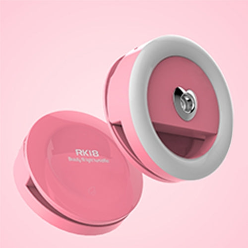 RK18 Mini and Portable 3 Levels of Brightness Heart Shape Beauty Fill Light Moisturizer with 32 LED Light, For iPhone, Galaxy, Huawei, Xiaomi, LG, HTC and Other Smart Phones