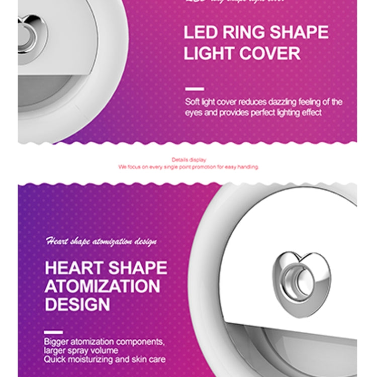 RK18 Mini and Portable 3 Levels of Brightness Heart Shape Beauty Fill Light Moisturizer with 32 LED Light, For iPhone, Galaxy, Huawei, Xiaomi, LG, HTC and Other Smart Phones