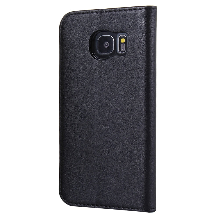 For Galaxy S7 Edge / G935 No Buckle and Magnetic Suction of Lambskin Texture Horizontal Flip Leather Case with Holder & Card Slots