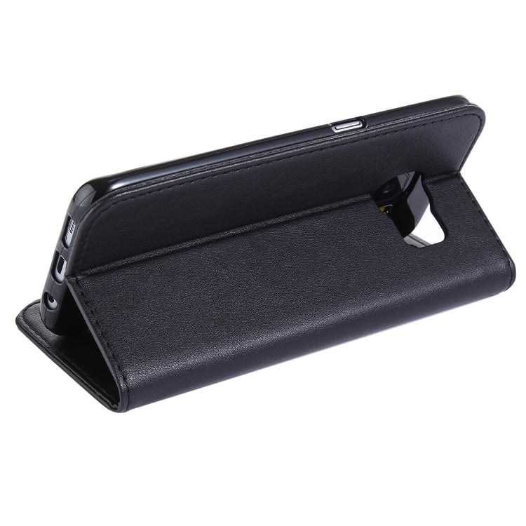 For Galaxy S7 / G930 No Buckle and Magnetic Suction of Lambskin Texture Horizontal Flip Leather Case with Holder & Card Slots