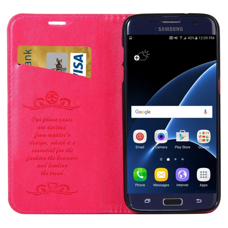 For Galaxy S7 / G930 No Buckle and Magnetic Suction of Lambskin Texture Horizontal Flip Leather Case with Holder & Card Slots