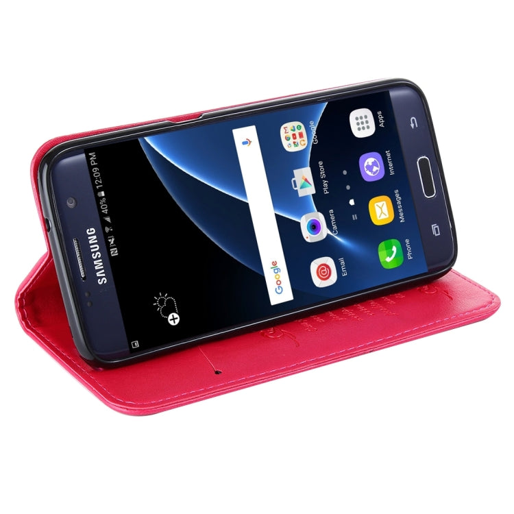 For Galaxy S7 / G930 No Buckle and Magnetic Suction of Lambskin Texture Horizontal Flip Leather Case with Holder & Card Slots