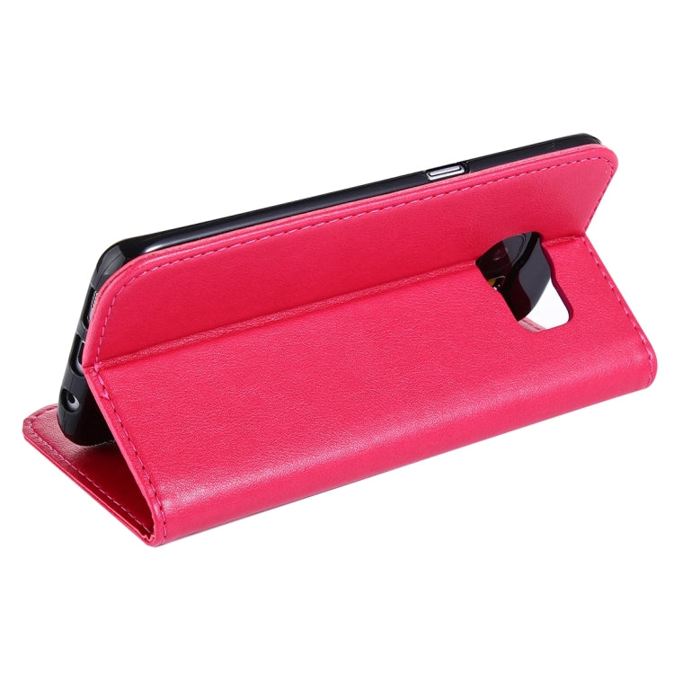 For Galaxy S7 / G930 No Buckle and Magnetic Suction of Lambskin Texture Horizontal Flip Leather Case with Holder & Card Slots