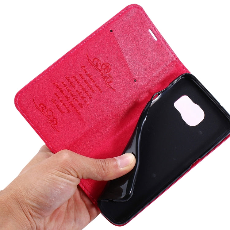 For Galaxy S7 / G930 No Buckle and Magnetic Suction of Lambskin Texture Horizontal Flip Leather Case with Holder & Card Slots