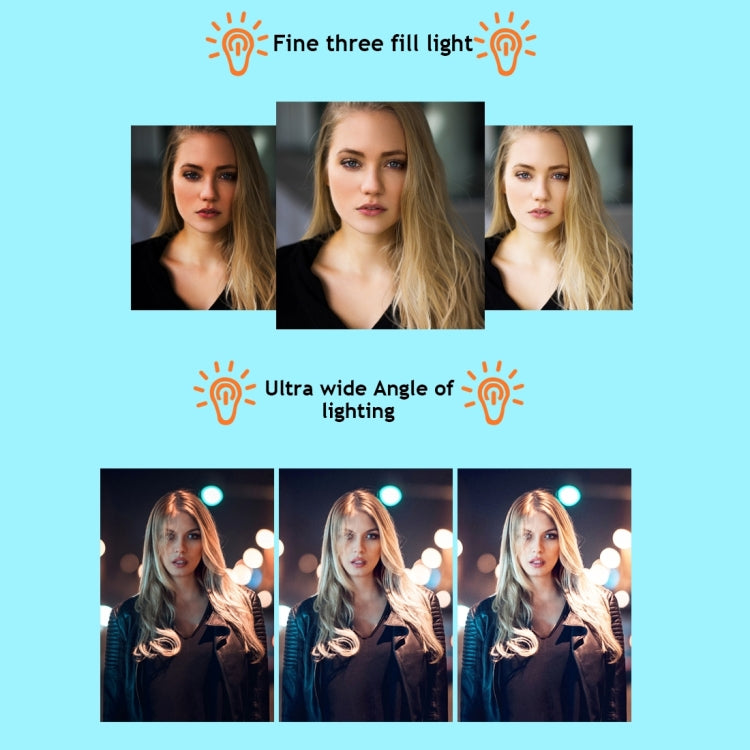 RK11 Universal Night Using Selfie Enhancing Diamond 6 LED Flash Light for iPhone & Android Smartphones & Tablets & Digital Camera
