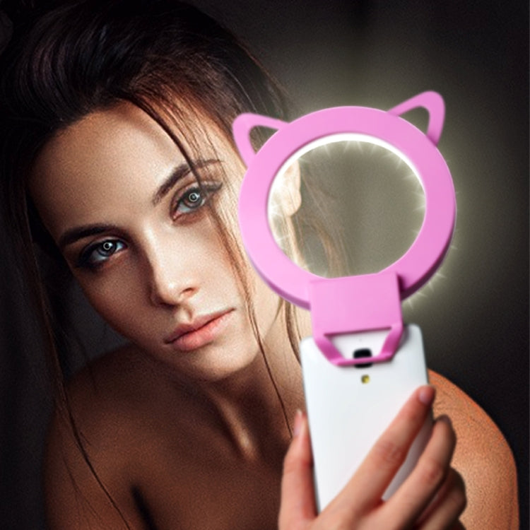 RK13 Anchor Live Broadcast Cute Artifact Cat Ears Shape 3 Levels of Brightness Beauty Fill Light with 36 LED Light, For iPhone, Galaxy, Huawei, Xiaomi, LG, HTC and Other Smart Phones