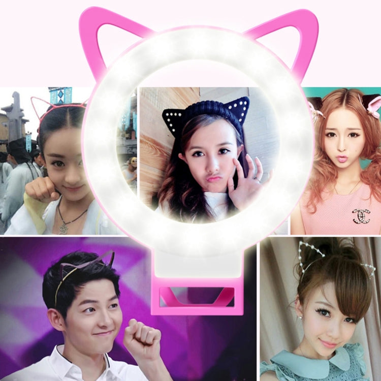 RK13 Anchor Live Broadcast Cute Artifact Cat Ears Shape 3 Levels of Brightness Beauty Fill Light with 36 LED Light, For iPhone, Galaxy, Huawei, Xiaomi, LG, HTC and Other Smart Phones