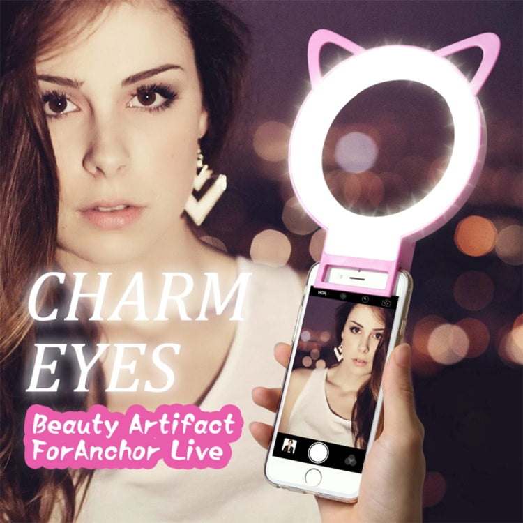 RK13 Anchor Live Broadcast Cute Artifact Cat Ears Shape 3 Levels of Brightness Beauty Fill Light with 36 LED Light, For iPhone, Galaxy, Huawei, Xiaomi, LG, HTC and Other Smart Phones