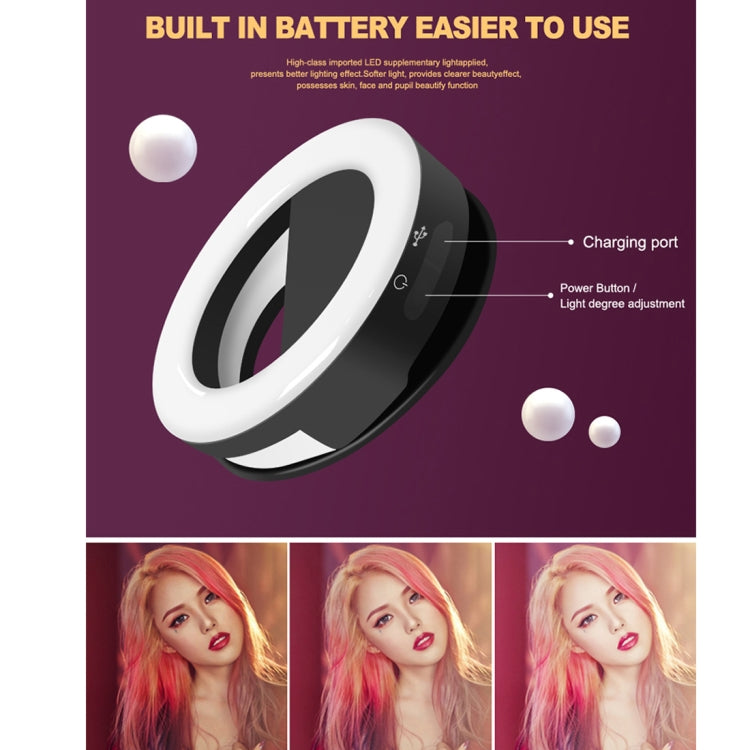 RK14 Anchor Beauty Artifact 3 Levels of Brightness Selfie Flash Light with 33 LED Lights, For iPhone, Galaxy, Huawei, Xiaomi, LG, HTC and Other Smart Phones