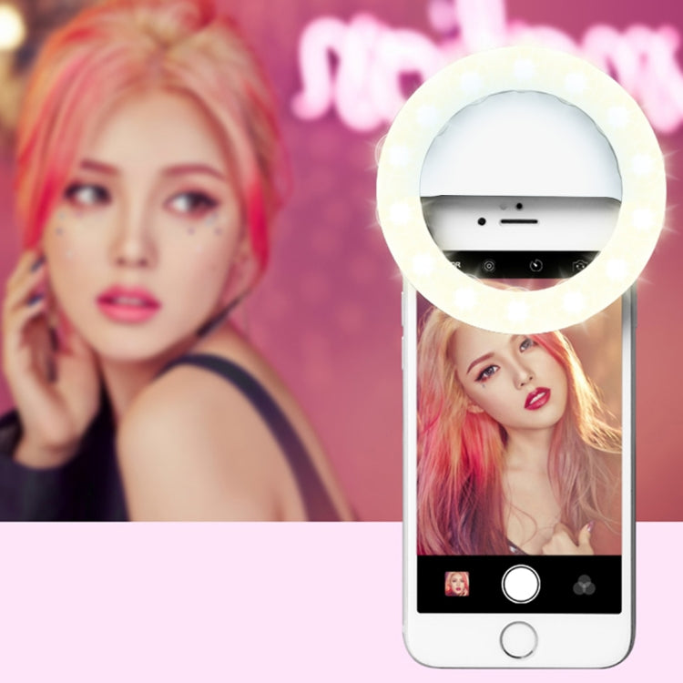 RK14 Anchor Beauty Artifact 3 Levels of Brightness Selfie Flash Light with 33 LED Lights, For iPhone, Galaxy, Huawei, Xiaomi, LG, HTC and Other Smart Phones