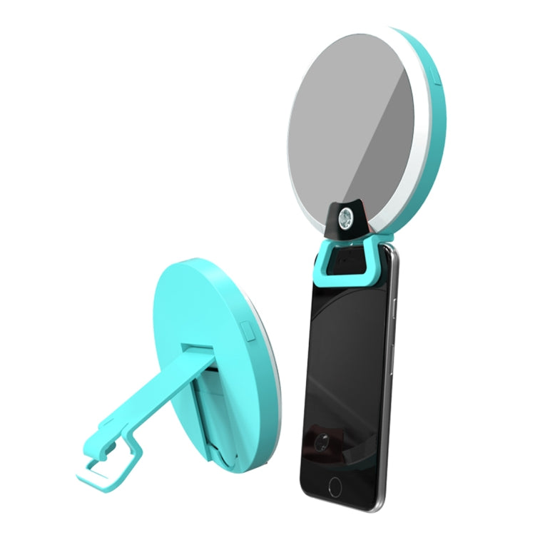 RK16 Multi-function Beauty Artifact 4 Levels Warm and White Light Cosmetic Mirror / Fill Light / with 40 LED Light, For iPhone, Galaxy, Huawei, Xiaomi, LG, HTC and Other Smart Phones(Green)