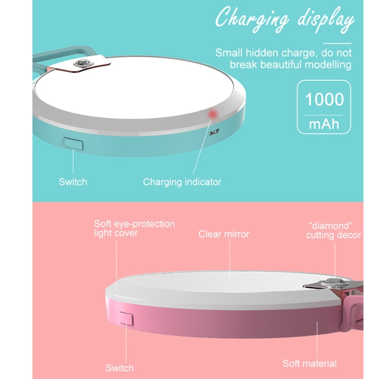 RK16 Multi-function Beauty Artifact 4 Levels Warm and White Light Cosmetic Mirror / Fill Light / with 40 LED Light, For iPhone, Galaxy, Huawei, Xiaomi, LG, HTC and Other Smart Phones(Green)