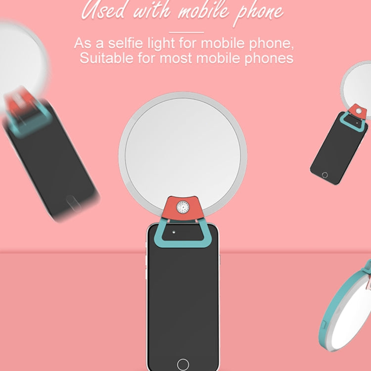 RK16 Multi-function Beauty Artifact 4 Levels Warm and White Light Cosmetic Mirror / Fill Light / with 40 LED Light, For iPhone, Galaxy, Huawei, Xiaomi, LG, HTC and Other Smart Phones(Green)