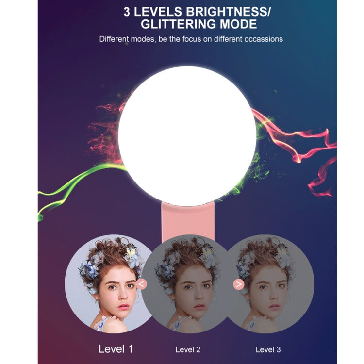 RK17 Mini and Portable Live Show Beauty Artifact 3 Levels of Brightness Warm and White Light Fill Light with 9 LED Light, For iPhone, Galaxy, Huawei, Xiaomi, LG, HTC and Other Smart Phones