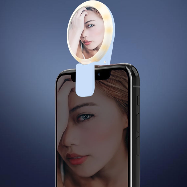 RK17S 3 Levels of Brightness Cold + Warm + Mixed Light Mini Cosmetic Mirror / Beauty Fill Light with 20 LED Light, For iPhone, Galaxy, Huawei, Xiaomi, LG, HTC and Other Smart Phones