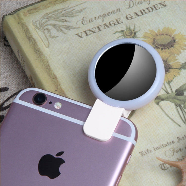 RK17S 3 Levels of Brightness Cold + Warm + Mixed Light Mini Cosmetic Mirror / Beauty Fill Light with 20 LED Light, For iPhone, Galaxy, Huawei, Xiaomi, LG, HTC and Other Smart Phones