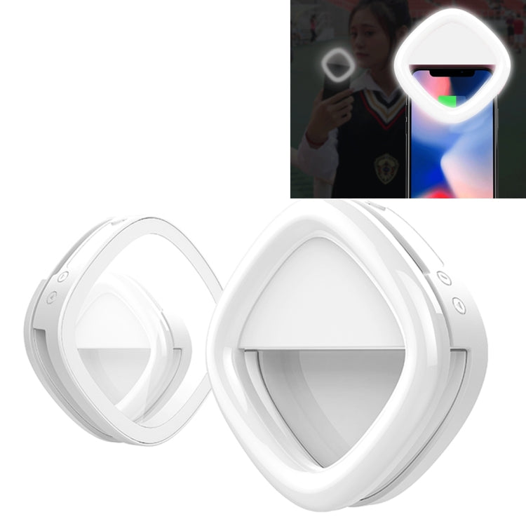 RK20 Mini and Portable Selfie Artifact 3 Levels of Brightness Cold and Warm Light Fill Light, For iPhone, Galaxy, Huawei, Xiaomi, LG, HTC and Other Smart Phones