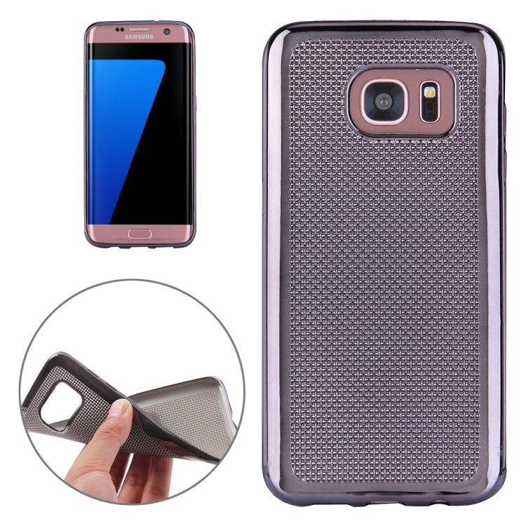 For Galaxy S7 Edge / G935 Electroplating Straw Mat Texture TPU Protective Case