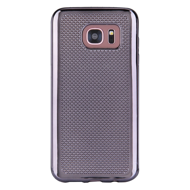 For Galaxy S7 Edge / G935 Electroplating Straw Mat Texture TPU Protective Case