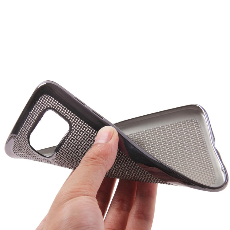 For Galaxy S7 Edge / G935 Electroplating Straw Mat Texture TPU Protective Case
