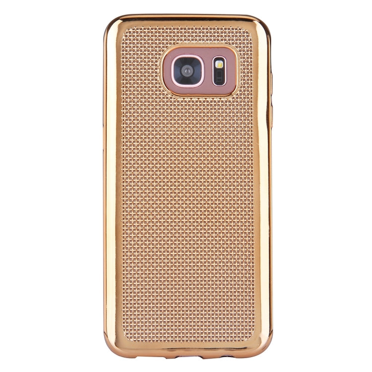For Galaxy S7 Edge / G935 Electroplating Straw Mat Texture TPU Protective Case