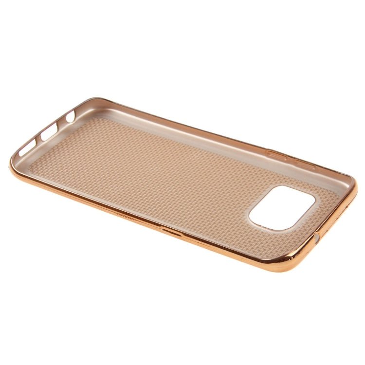For Galaxy S7 Edge / G935 Electroplating Straw Mat Texture TPU Protective Case