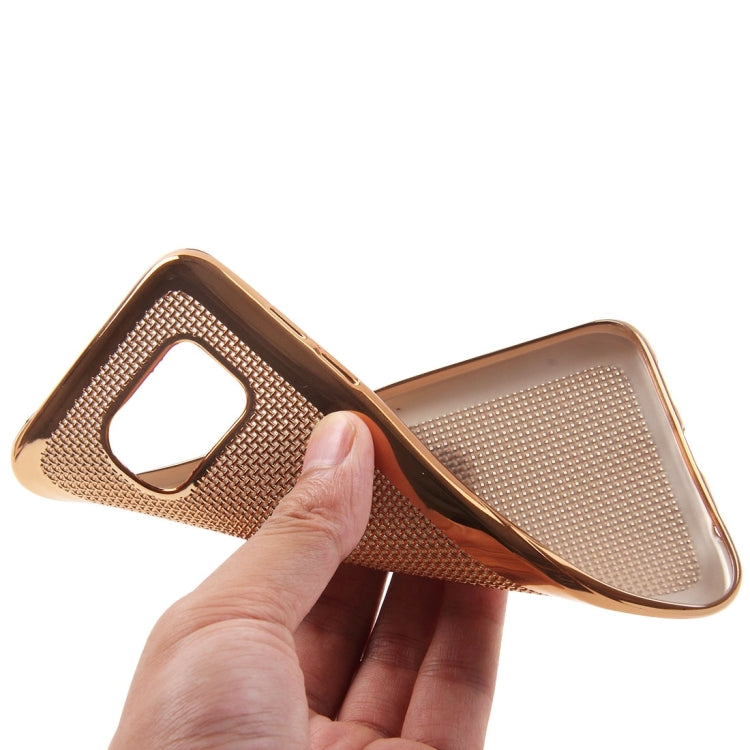 For Galaxy S7 Edge / G935 Electroplating Straw Mat Texture TPU Protective Case
